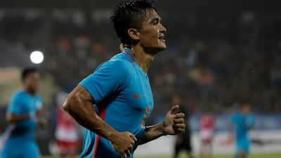 India striker Sunil Chhetri. AP Photo