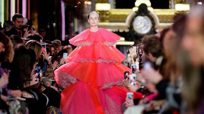 Schiaparelli's 2019 Spring-Summer Haute Couture collection fashion show in Paris, on January 21, 2019. AFP