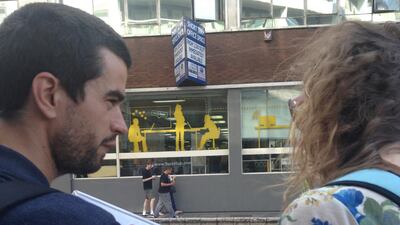 Tour guide Tobias with The National's travel editor Rosemary Behan. Jose Berengueres / The National