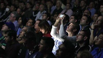 Past Apple launches came with razzmataz. Marcio Jose Sanchez / AP Photo
