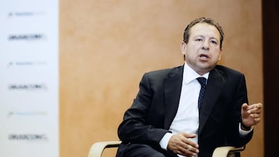 Osama Bishai, CEO of Orascom, at a conference in The World Trade Centre, Dubai. Rebecca Rees for The National