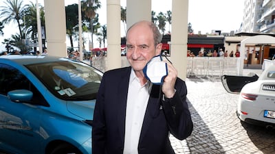 Cannes Film Festival president Pierre Lescure arrives at the reception. EPA