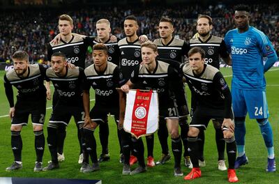 The Ajax team ahead of their match with Real Madrid at the Bernabeu on March 5, 2019. Reuters