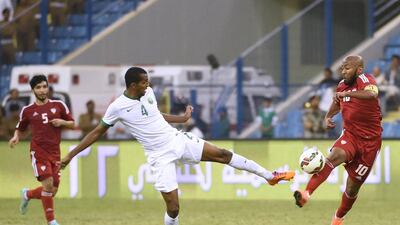 Ismail Matar, right, may have played in his last Gulf Cup of Nations tournament. Fayez Nureldine / AFP