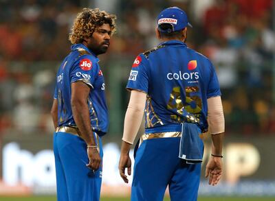 Mumbai Indians fast bowler Lasith Malinga, left, will now focus on Sri Lanka's Cricket World Cup campaign. Aijaz Rahi / AP Photo