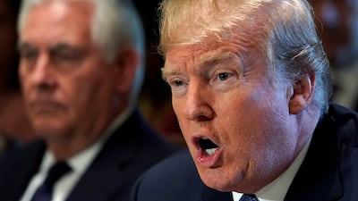 US president Donald Trump, pictured here during a cabinet meeting at the White House on November 1, 2017, says he will scrap the so-called 'green card' lottery. Kevin Lamarque / Reuters