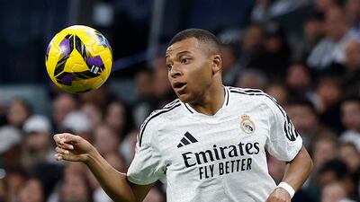 Real Madrid's Kylian Mbappe in action against Getafe on Sunday. Reuters