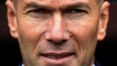 Real Madrid manager Zinedine Zidane shown before his team's final La Liga match of the season against Deportivo La Coruna last weekend. Miguel Riopa / AFP / May 14, 2016