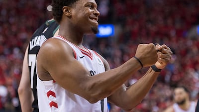 Toronto Raptors guard Kyle Lowry celebrates. AP Photo