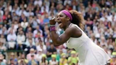 Serena Williams had to rely on her serve to see off the stiff challenge from Zheng Jie. Anja Niedringhaus / AP Photo