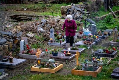 A cemetery took the full force of the flooding on the banks of the Ahr. AP