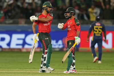 Bangladesh's Saif Hassan, left, and Towhid Hridoy hit fifties against Sri Lanka. AP