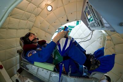 Japanese astronaut Kimiya Yui takes part in a training session at the Gagarin training centre. AFP