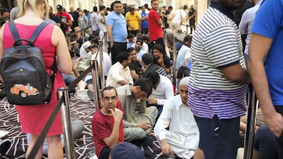 Queues at the launch of the iPhone X at Apple Dubai Mall. Anna Nielsen for The National