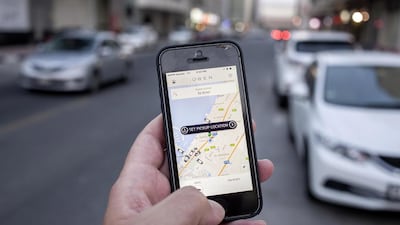 The Uber app on a smartphone. The company has experienced confrontations in other parts of the world. Antonie Robertson / The National
