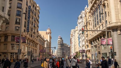 Gran Via, one of Madrid's most popular shopping streets