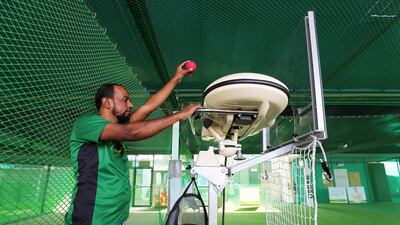 The cricket ball-throwing machine spews fast balls, plus spins and swings.