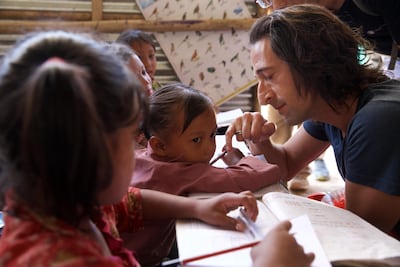 Actor Adrien Brody visits Nepal with Save the Children and Bulgari. Courtesy Bulgari