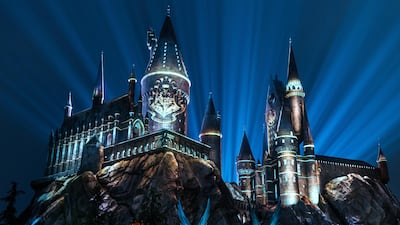 'The Nighttime Lights at Hogwarts Castle' at The Wizarding World of Harry Potter in Universal Studios Hollywood. Photo: Universal Studios