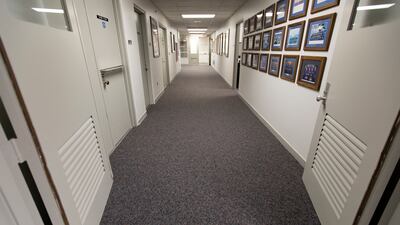 A hallway in the crew quarters