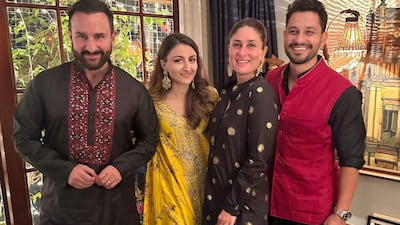 Saif Ali Khan, Soha Ali Khan, Kareena Kapoor Khan and Kunal Kemmu. Photo: Instagram / sakpataudi