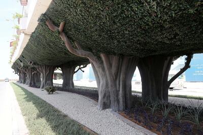 Artificial trees under the bridge on Palm Jumeirah in Dubai. Pawan Singh / The National