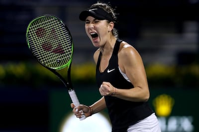 Belinda Bencic of Switzerland has had back-to-back nights of hard-fought wins in Dubai. Francois Nel / Getty Images