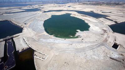 Above, an aerial view of the site where Emaar Properties plans to build an even taller tower than the Burj Khalifa. Marwan Naamani / AFP