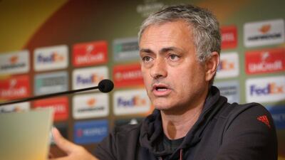 Jose Mourinho and his Manchester United side face Anderlecht on Thursday evening in the first leg of the Europa League quarter-final before facing Chelsea on Sunday. Virginie Lefour / AFP