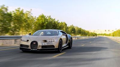 The National drove the Chrion from Dubai to Jebel Hafeet, near Al Ain. Bugatti Automobiles SAS