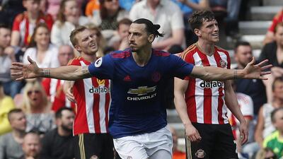Zlatan Ibrahimovic scored his 28th goal of the season during Manchester United's comfortable win against 10-man Sunderland on Sunday. Russell Cheyne / Reuters