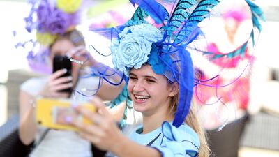 Racegoers during ladies day. Getty