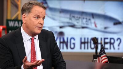 MAD MONEY -- Pictured: Doug Parker, American Airlines CEO, in an interview on May 19, 2015 -- (Photo by: Adam Jeffery/CNBC/NBCU Photo Bank via Getty Images)
