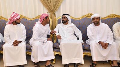 Sheikh Mohammed bin Rashid, Vice President and Ruler of Dubai, offers condolences on Thursday to families of soldiers who died while serving the country in Operation Restoring Hope in Yemen. Wam