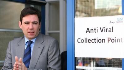 While Gordon Brown was Prime Minister Burnham served as Health Secretary. Seen here after visiting an anti-viral clinic in Tower Hamlets in July 2009. Getty Images