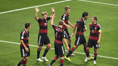 Germany became the first side to score seven goals in a World Cup semi-final when they routed Brazil 7-1 in 2014. Toni Kroos and Andre Schurrle both netted twice in the victory for the German, who went on to win the trophy. Jamie McDonald / Getty Images