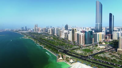 Burj Mohammed Bin Rashid stands tall behind Abu Dhabi's Corniche. Courtesy Aldar