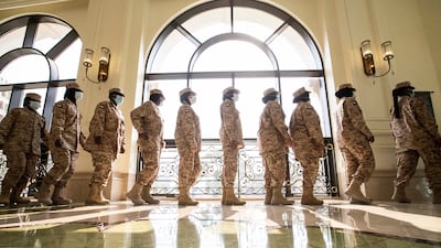 The Sheikha Fatima bint Mubarak Peace and Security Programme cadets at the International Conference on Women, Peace and Security in Abu Dhabi.