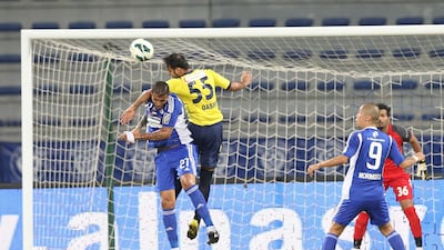Al Dhafra's defence proved too strong for Nasr to breach and the men in yellow eventually prevailed. They have lost just once in nine games. Afsal Sham / Al Ittihad