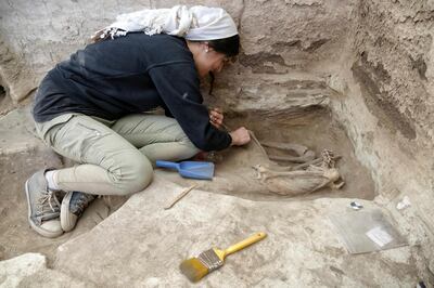 A researcher excavates the ruins of Catalhoyuk, a prehistoric settlement located in south-central Turkey. Reuters