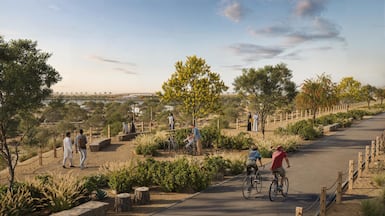 Al Layan Oasis space will feature 14km of walking and cycling paths. Photo: Sheikh Mohammed bin Rashid / X