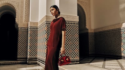 Ferragamo's Ramadan collection includes the Hug bag, now in metallic red. Photo: Ferragamo