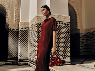 Ferragamo's Ramadan collection includes the Hug bag, now in metallic red. Photo: Ferragamo