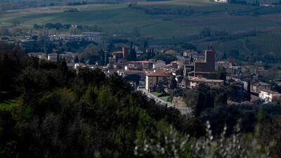Vinci, the Tuscan village where Leonardo Da Vinci was born, is pictured from the house of the artist. AFP