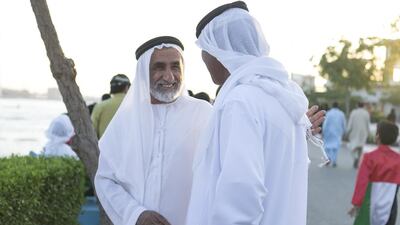 Two gentlemen meet and greet. Reem Mohammed / The National