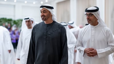 Sheikh Mohamed with Sheikh Hazza at the event