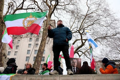 Anti-regime protests in London rallied around Reza Pahlavi, but many Iranians are wary of a return to monarchy. Getty
