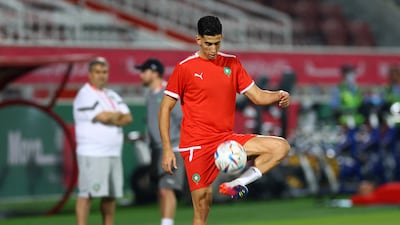 Morocco's Jawad El Yamiq during training. Reuters