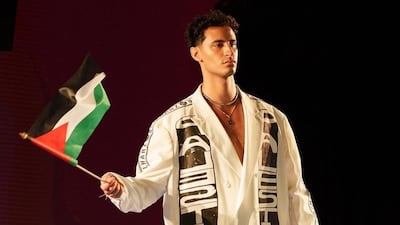 Australian label Beilharz instructed a model to wave the Palestinian flag during its spring-summer 2025 collection. Photo Beilharz/Instagram