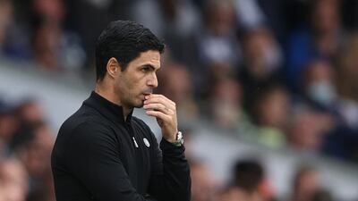 Arsenal manager Mikel Arteta watches the action. Action Images